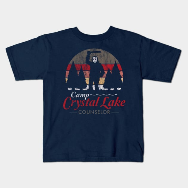 Visit Crystal Lake - Vintage Distressed - Camp Counselor Kids T-Shirt by Nemons